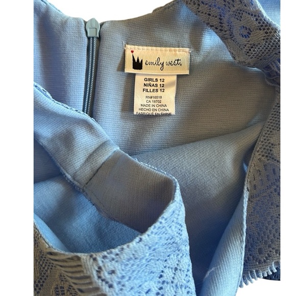 Emily West Blue and White Sleeveless Sundress for Weddings, size 12 - Picture 2 of 6